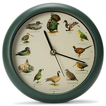 Load image into Gallery viewer, Singing Wild Game Birds of North America Clock, 8 Inch, Green