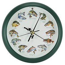 Load image into Gallery viewer, Splashing Gamefish Fishing Sounds Desk Clock, 8 Inch, Green