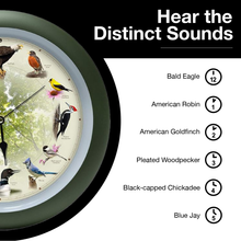 Load image into Gallery viewer, Limited Edition 20th Anniversary Singing Bird Wall Clock, 13 Inch, Green