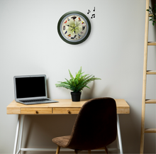 Load image into Gallery viewer, Limited Edition 20th Anniversary Singing Bird Wall Clock, 13 Inch, Green