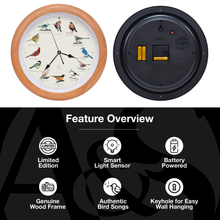 Load image into Gallery viewer, The Original Singing Bird Clock, 25th Anniversary Edition, 13 Inch, Premium Oak