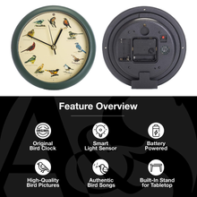 Load image into Gallery viewer, The Original Singing Bird Desk Clock, 8 Inch, Green