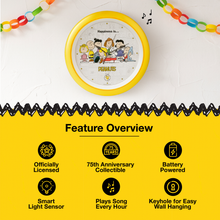Load image into Gallery viewer, Peanuts 75th Anniversary Happiness is Sound Clock, 13 Inch