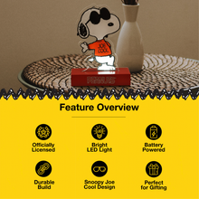 Load image into Gallery viewer, Peanuts Snoopy Joe Cool LED Illuminated Tabletop Acrylic Light Decor, 6 Inch