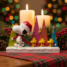 Load image into Gallery viewer, Peanuts Snoopy and Woodstock Holiday Tree Parade LED Tabletop Figurine, 8.5 Inch
