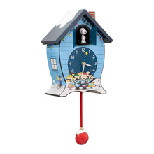 Load image into Gallery viewer, Peanuts Gang Holiday Cuckoo Clock, Icy Blue, 17 Inch