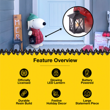 Load image into Gallery viewer, Peanuts Snoopy Puffer Jacket LED Porch Greeter, 17 Inch