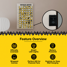 Load image into Gallery viewer, Peanuts Who's Who Characters LED Wrapped Canvas Wall Art, 16 x 12 Inch