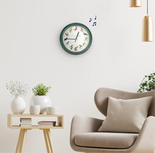 Load image into Gallery viewer, Audubon Society Singing Bird Clock, 8 Inch, Green