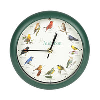 Audubon Society Singing Bird Clock, 8 Inch, Green