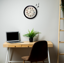 Load image into Gallery viewer, The Original Singing Bird Wall Clock, 13 Inch, Black