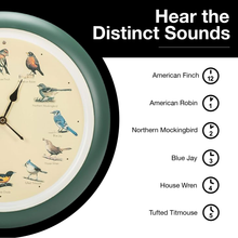 Load image into Gallery viewer, The Original Singing Bird Wall Clock, 13 Inch, Green