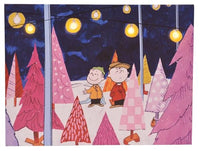 Peanuts Charlie Brown Christmas Tree Farm Holiday LED Canvas Wall Art, 12 x 16 Inch