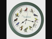 Load and play video in Gallery viewer, Audubon Society Singing Bird Clock, 13 Inch, Green