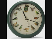 Load and play video in Gallery viewer, Singing Wild Game Birds of North America Clock, 8 Inch, Green