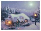 Thomas Kinkade Silent Night Holiday Pre Lit LED and Fiber Optic Canvas, 16 x 12 Inch