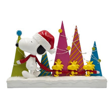 Load image into Gallery viewer, Peanuts Snoopy and Woodstock Holiday Tree Parade LED Tabletop Figurine, 8.5 Inch
