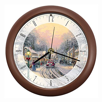 Thomas Kinkade Village Carol Sound Clock, 8 Inch, Bronze