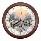 Thomas Kinkade Village Carol Sound Clock, 8 Inch, Bronze