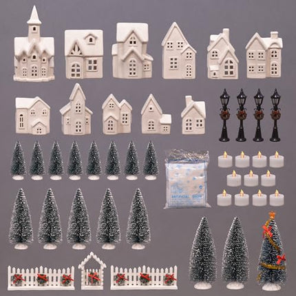 The Ultimate Holiday LED Village Tabletop Set, Set of 46