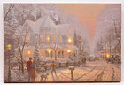 Thomas Kinkade Holiday Gathering Winter White LED Decorative Canvas, 16 x 12 Inch