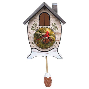 Wild Wings December Dawn Cardinal Singing Cuckoo Clock