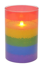 Rainbow Pride Flameless LED Glass Pillar Candle, 4 x 6 Inch