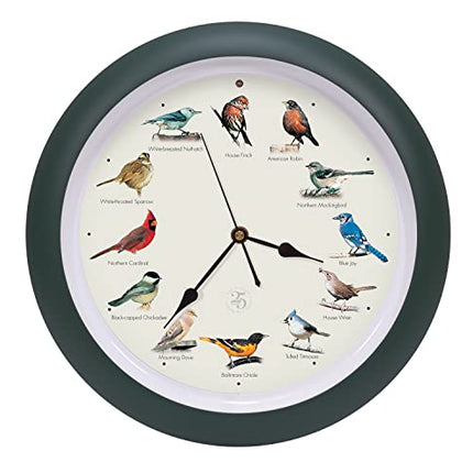 The Original Singing Bird Clock 25th Anniversary Edition, 13 Inch, Green