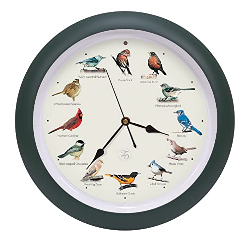 The Original Singing Bird Clock 25th Anniversary Edition, 13 Inch, Green