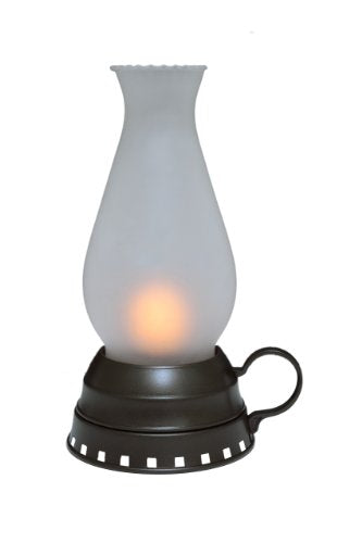 Vintage LED Classic White Glass Holiday Flameless Candle Lantern, 8 Inch
