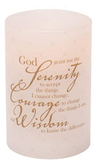 Serenity Prayer Flameless LED Inspirational Candle Pillar, 4 x 6 Inch