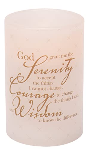 Serenity Prayer Flameless LED Inspirational Candle Pillar, 4 x 6 Inch