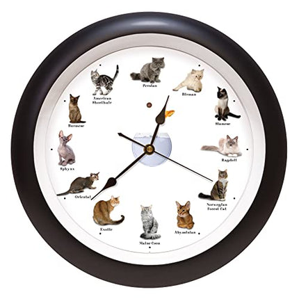 Meowing Cat Sound Clock, 13 Inch
