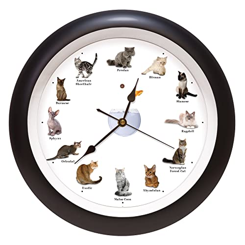 Meowing Cat Sound Clock, 13 Inch