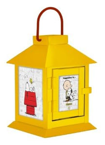Peanuts 75th Anniversary Happiness is Metal Flameless LED Coach Lantern, 6 Inch, Yellow
