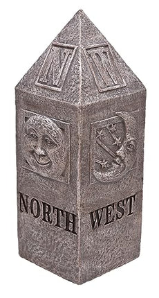 Sun and Moon Celestial Compass Outdoor Garden Pillar, 13 Inch
