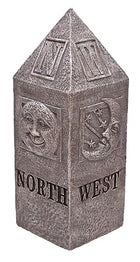 Sun and Moon Celestial Compass Outdoor Garden Pillar, 13 Inch