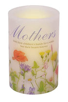 Inspirational Mothers Quote Floral Wax Flameless LED Pillar Candle, 4 x 6 Inch