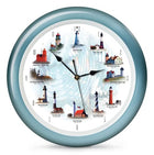 Lighthouse Collection Maritime Nautical and Ocean Sound Clock, 13 Inch, Blue