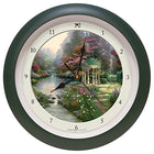 Thomas Kinkade Garden of Prayer Soothing Nature Sounds Clock, 13 Inch, Green