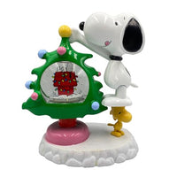 Peanuts Snoopy and Woodstock Motion Glitter LED Globe Christmas Tree, 10 Inch