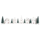 Village with Trees Porcelain Holiday Figurines, Set of 11, 7 Inch, Winter White