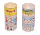 Peanuts Comic Strip Flameless LED Glass Pillar Candles, 6 Inch (Set of 2)