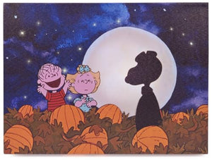 Peanuts It's the Great Pumpkin, Charlie Brown LED and Fiber Optic Pumpkin Patch 12"x16" Canvas Wall Art