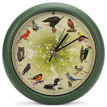 Load image into Gallery viewer, Limited Edition 20th Anniversary Singing Bird Clock, 8 Inch, Matte Green
