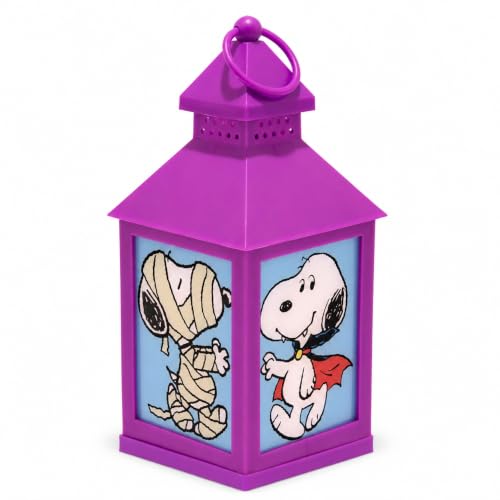 Peanuts Gang Snoopy in Costume Halloween LED Lantern, 9.5 Inch, Purple