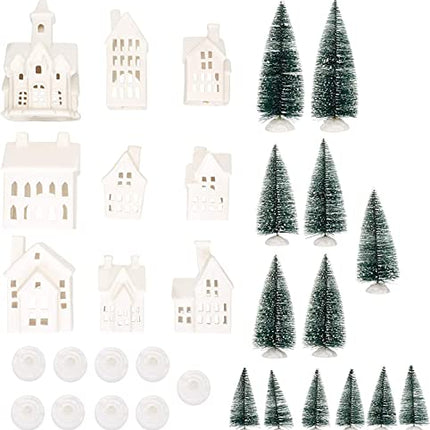 Winter Village LED Tea Light 31 Piece Porcelain Tabletop Christmas Figurine Boxed Set
