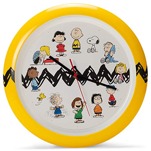 Peanuts Characters Zig Zag Wall Clock, 13 Inch