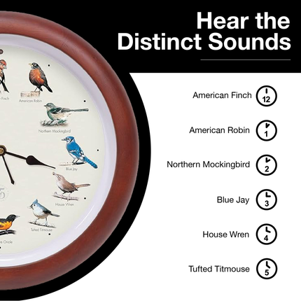 The Original Singing Bird Clock 25th Anniversary Edition, 13 Inch, Premium Cherry