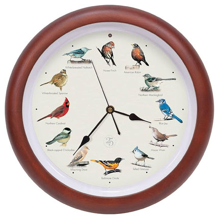 The Original Singing Bird Clock 25th Anniversary Edition, 13 Inch, Premium Cherry